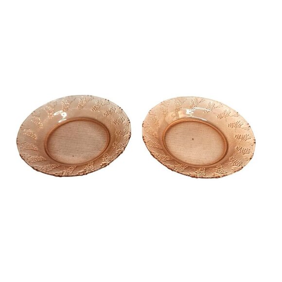 KIG Indonesia, Depression Pink Glass Serving Bowl, Salad, Fruit Harvest Grape S - Picture 2 of 8